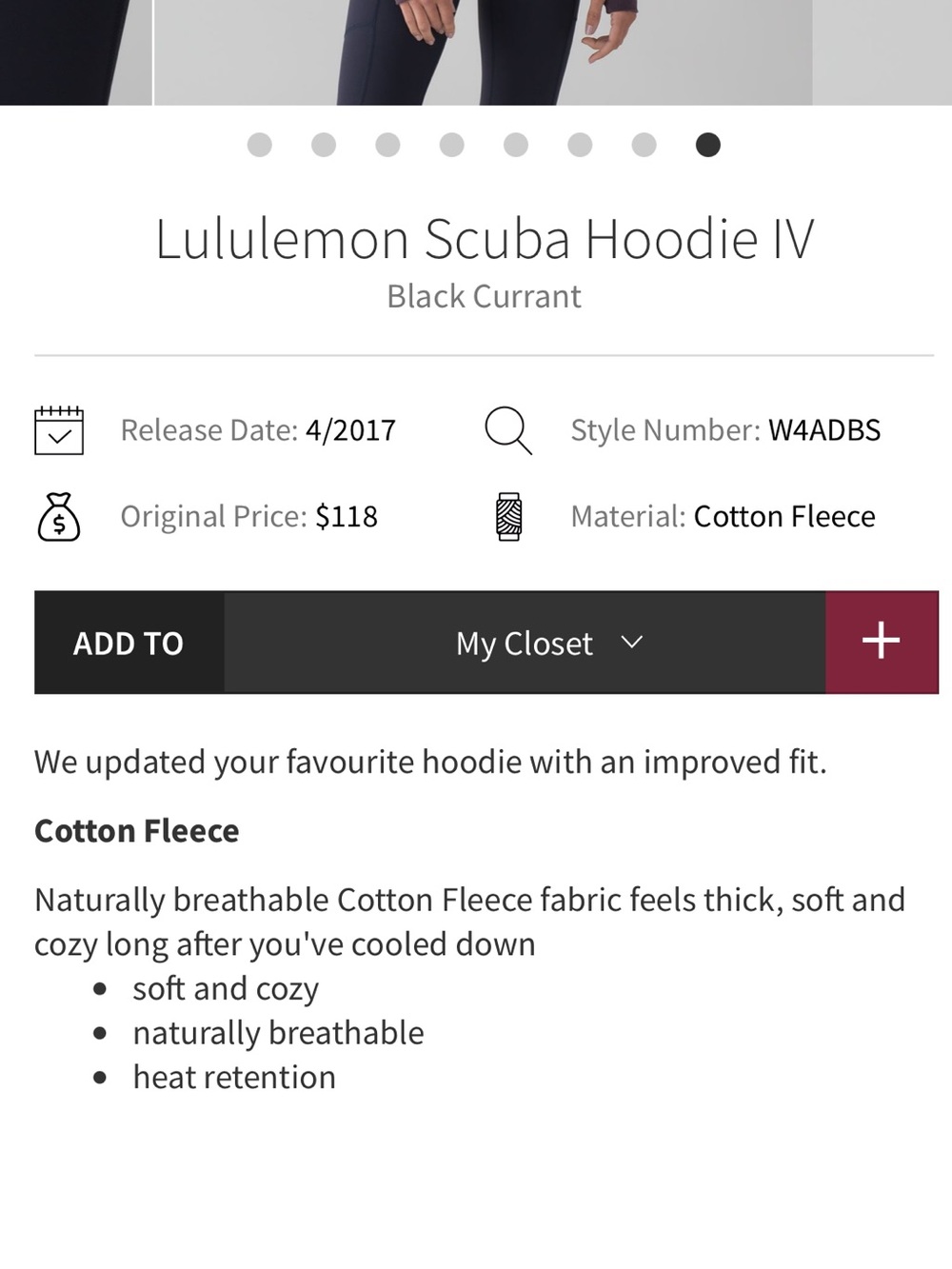 Lululemon Scuba Hoodie IV in black currant - Picture 7 of 7